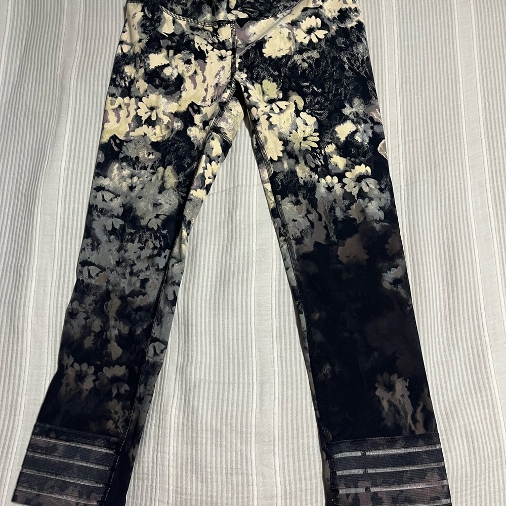 FP Movement by Free People Floral Leggings - Black and Cream